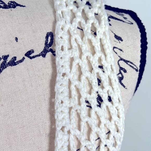 Woven Heart Crochet Fringe Tank Top size Medium - Picture 3 of 8